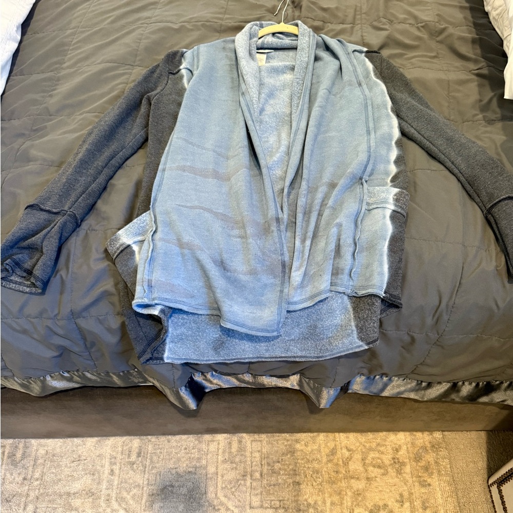 Hard tail long cardigan style sweatshirt material jacket